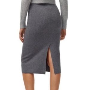 Aritzia Babaton Gray Wool Midi Skirt
